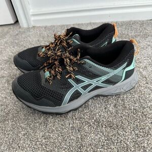 ASICS Women's Black and Mint Running Shoes
